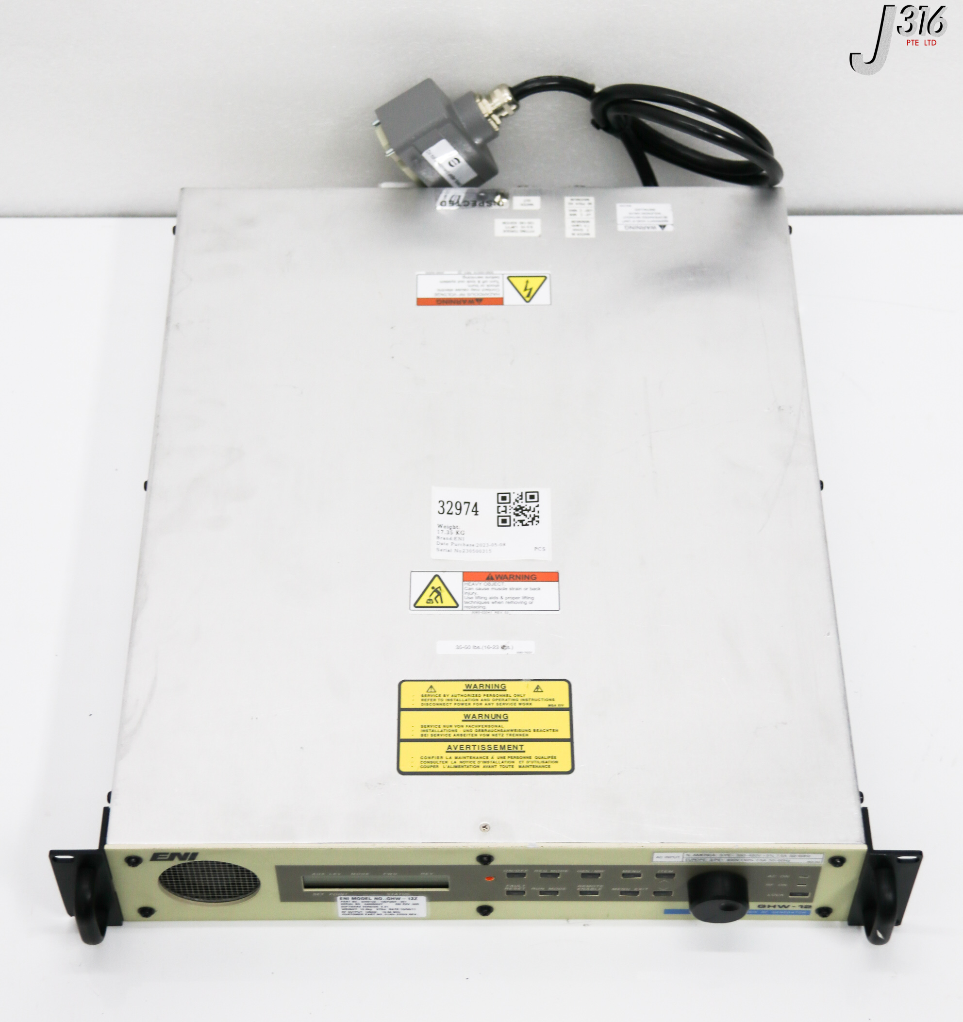 atnuj1992ページ 32974 ENI RF GENERATOR, GENESIS, 1250W 13.56MHZ, P/N: GHW12Z
